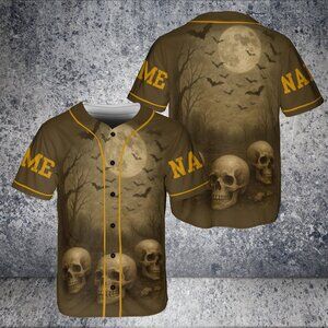 Skull Jersey, Custom name and number, Unisex Baseball Jersey